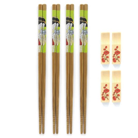 Premium Green Japanese Chopstick Set w/ Rests - Empire Chopsticks