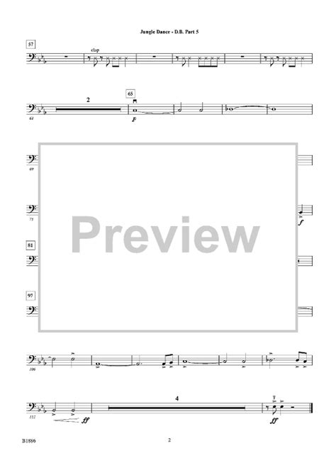 Jungle Dance - Double Bass Part 5" Sheet Music for Concert Band - Sheet ...