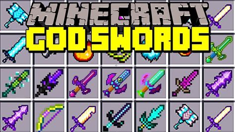 Minecraft GOD SWORDS MOD! | OVERPOWERED MINECRAFT SWORDS WITH ABILITIES! | Modded Mini-Game ...