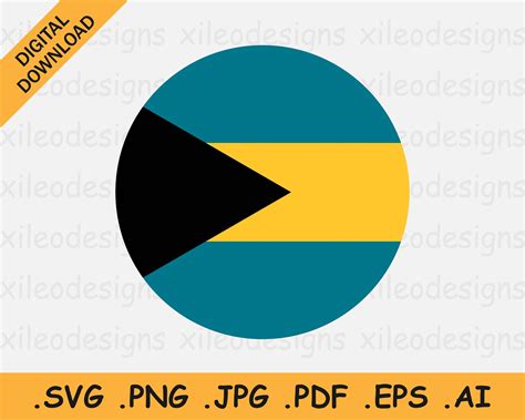 The Bahamas Round Flag SVG Bahamian Circle Icon National - Etsy