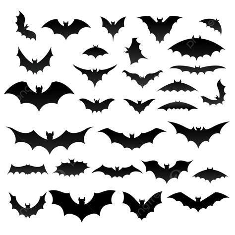 Set Of Bats Silhouette For Halloween, Halloween Concept, Vector ...