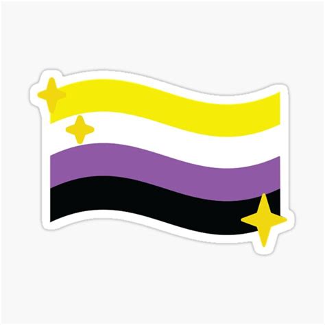 "Nonbinary Pride Flag Sparkle Emoji " Sticker for Sale by EdwardBowhay | Redbubble