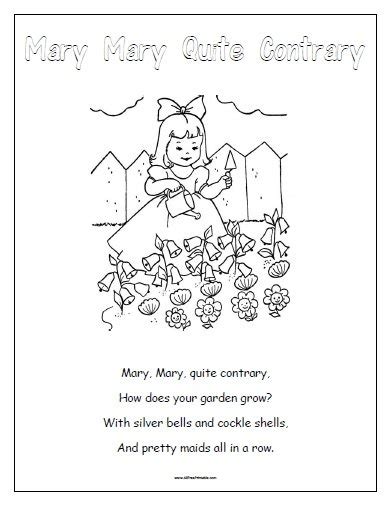 Mary Mary Quite Contrary – Free Printable