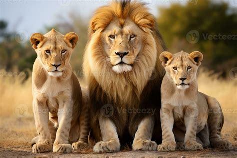 Majestic Lion Pride Resting Together - Natural Beauty. Generative by Ai ...