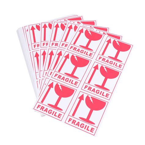 Buy Toyvian Red Fragile Warning Stickers Fragile with Broken Glass Safe ...