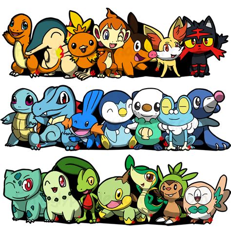 Pokemon Starters by Fyreglyphs on DeviantArt