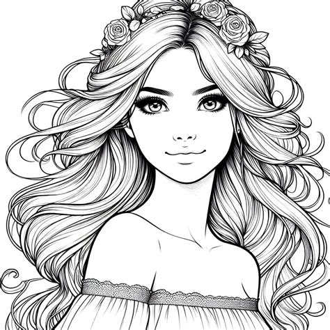 Printable Realistic Girl coloring page - Download, Print or Color Online for Free