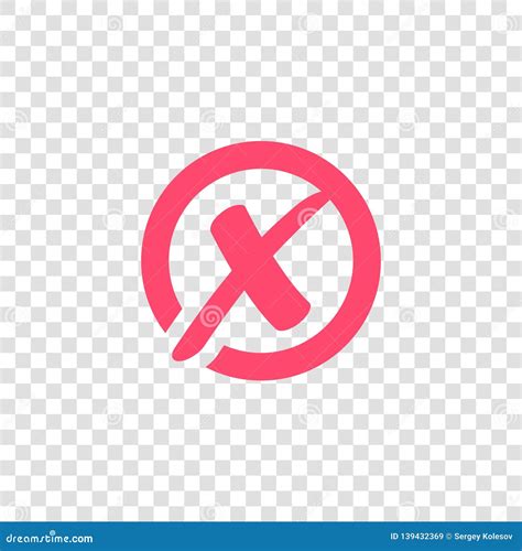 Red X Cross Mark in Circle, Vector Icon. Rejected Sign Stock Vector ...