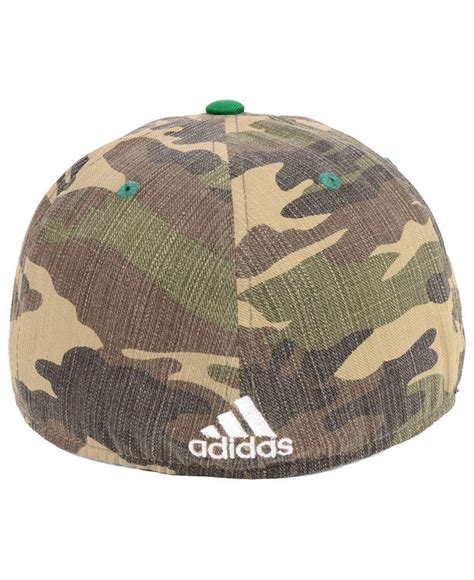 adidas Miami Hurricanes Stadium Performance Camo Fitted Cap in Green ...