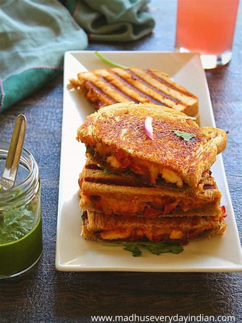 Paneer Sandwich (with spicy mayo & coriander chutney) - Madhu's ...