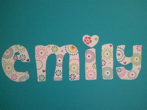 Just finished painting Emily's name on her wall... pretty cute! | Emily name, Pretty and cute ...