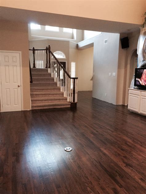 dark walnut stain on white oak hardwood #oakhardwoodflooring | Hardwood ...