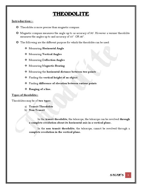 Theodolite: Introduction | PDF | Angle | Scientific Observation