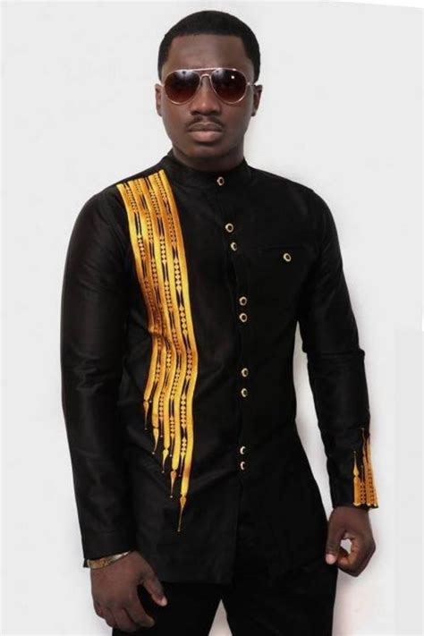 Black Outfit With Gold Embroidery African Men's Clothing | Etsy