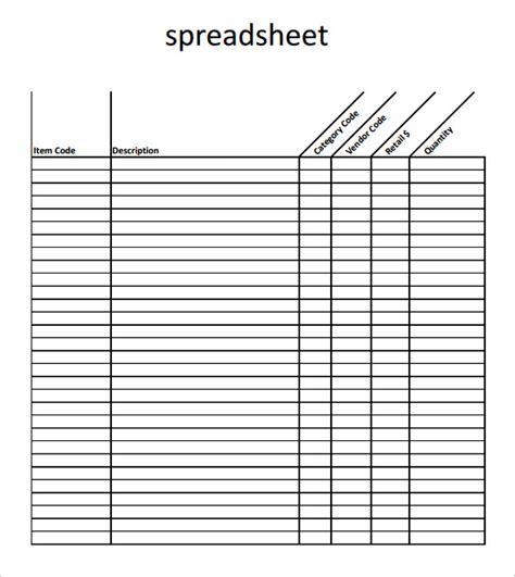 FREE 16+ Sample Blank Spreadsheet Templates in Google Docs | Google Sheets | Excel | MS Word ...