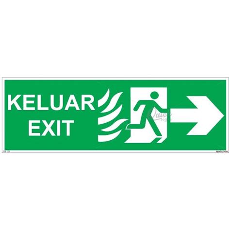 (EES 002) Emergency Escape Sign - Exit Sign with Arrow Pointing Right - Safetyware Sdn Bhd