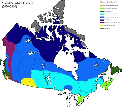 Canada's Climate Zones (2070-2100) : MapPorn