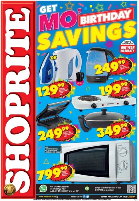 Shoprite Specials Small Appliances | Shoprite Catalogue | Birthday Saving