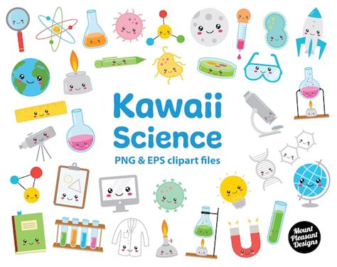 Kawaii Science clipart Leuke cartoon wetenschap clip art PNG - Etsy Nederland