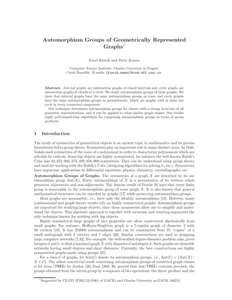 (PDF) Automorphism Groups of Geometrically Represented Graphs