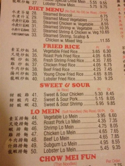 Menu of Lucky Star Chinese Restaurant in Mansfield, PA 16933