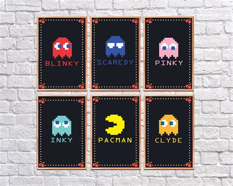 Pacman Poster Set, Art Download, Digital Prints, Printable Art ...