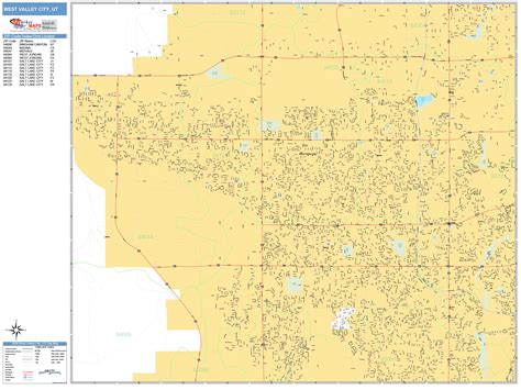 West Valley City Utah Wall Map (Basic Style) by MarketMAPS