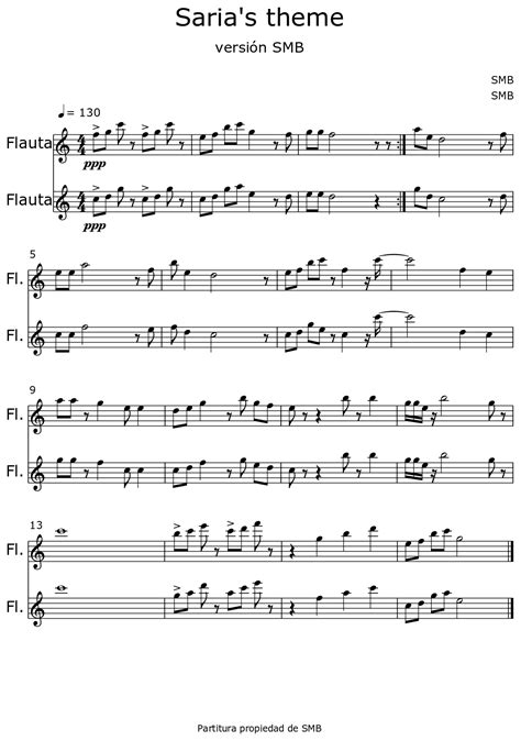 Saria's theme - Sheet music for Flute