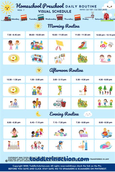 HOME SCHOOL Preschool SCHEDULE DAILY ROUTINES PRINTABLE