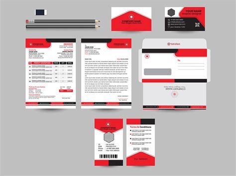 creative office stationery design on Behance