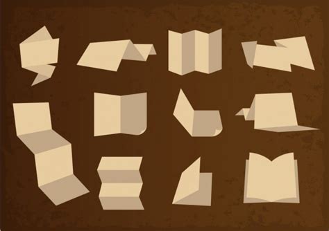 Paper sheets collection various origami types Vectors graphic art designs in editable .ai .eps ...