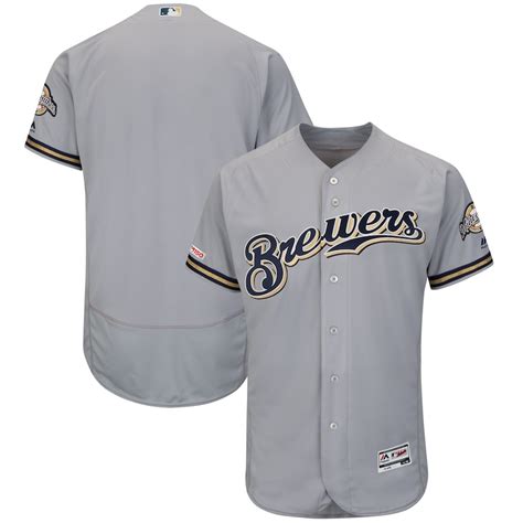 Milwaukee Brewers Majestic Road Flex Base Authentic Collection Team ...