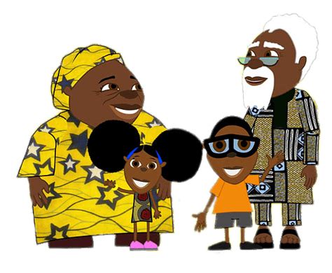 Download Bino and Fino with their grandparents transparent PNG - StickPNG