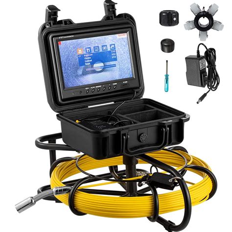 VEVOR Sewer Camera 150ft Pipe Pipeline Inspection Camera 9 inch Color LCD Monitor Pipe ...