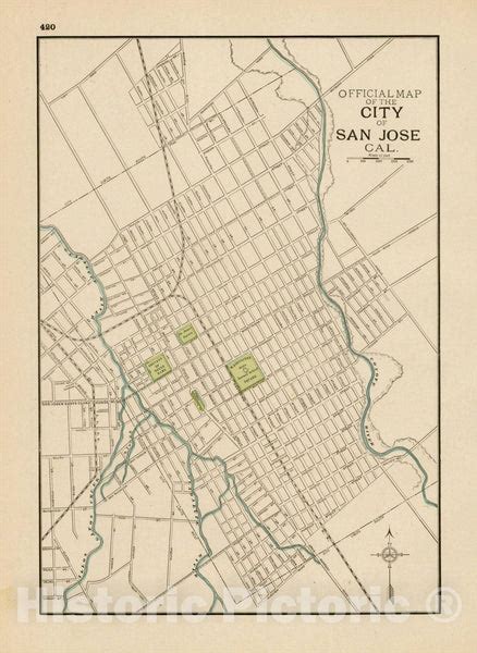 Historic Map : Official Map of The City of San Jose Cal., 1893, George ...