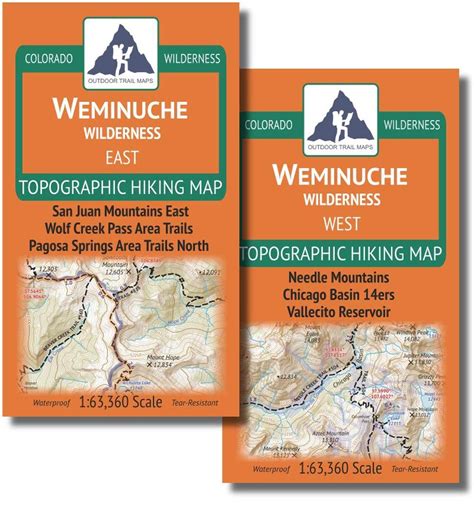 Outdoor Trail Maps Weminuche Wilderness Map Pack: East Map and WEST Map ...