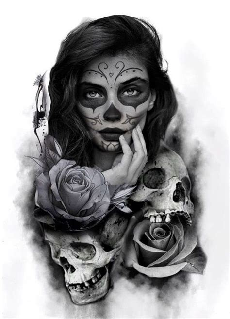 Mais de 100 Desenhos para Tatuagens Realistas | Ta #de #Desenhos #flag #Mai | Skull girl tattoo ...