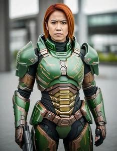 Female Doom Slayer Cosplay Face Swap ID:1022898