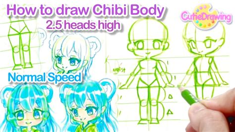 How to draw Chibi body poses with small tips/2.5 heads high/Normal speed Tutorial/Easy/anime ...