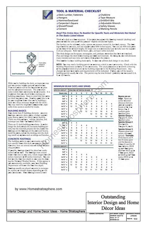 Free 12' X 16' Deck Plan Blueprint (with PDF Document Download)