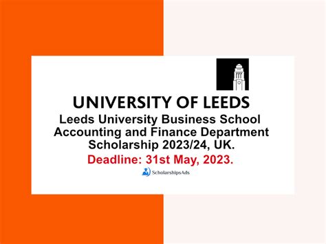 Leeds University Business School Accounting and Finance Department Scholarship 2023/24, UK.