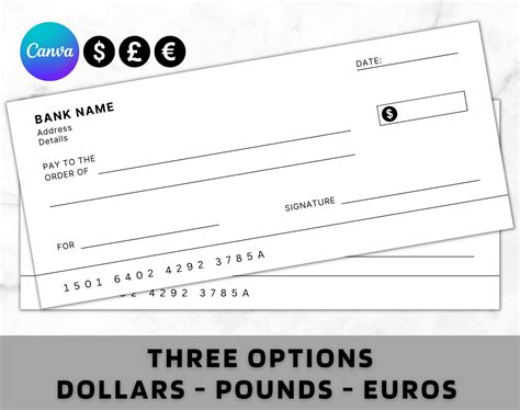 Blank Cheque Blank Check Template Blank Checks Editable Cheque Template ...