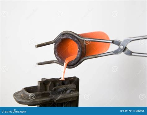 Melting metal stock image. Image of silver, workshop, industry - 5841751