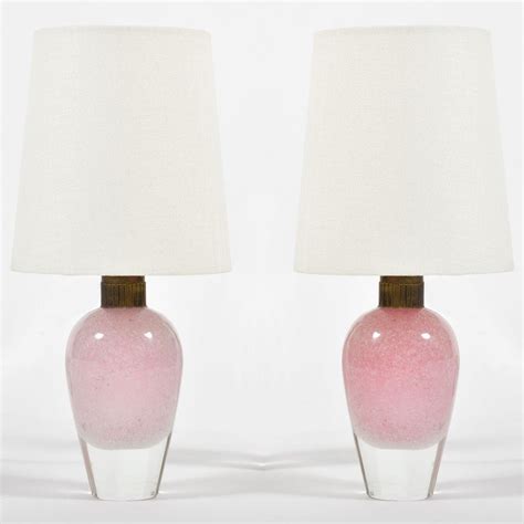 Pair of Italian 1950s Pink Glass Table Lamps at 1stdibs