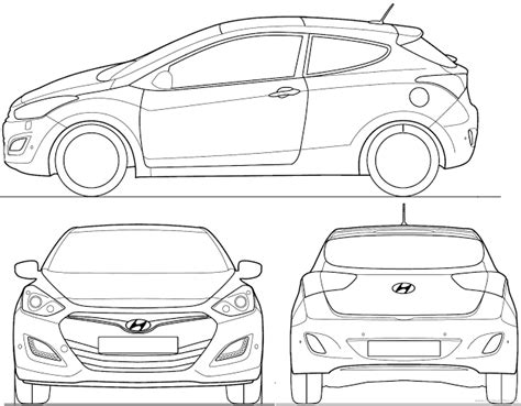 the front and back views of a car