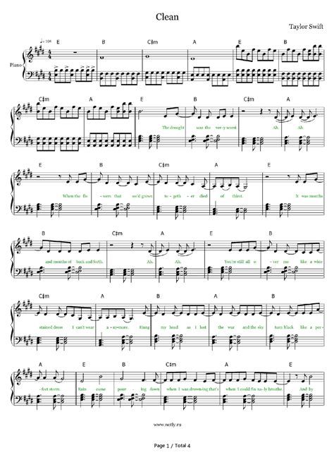 Taylor Swift Piano Sheet Music Free Printable