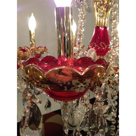 Red Crystal Chandelier | Chairish