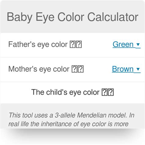 Punnett Square Calculator Eye Color