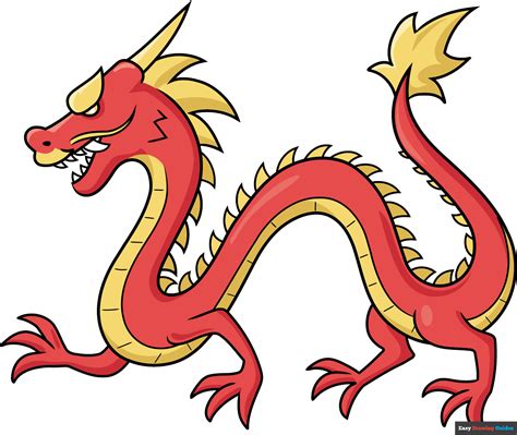 How to Draw an Easy Chinese Dragon - Really Easy Drawing Tutorial