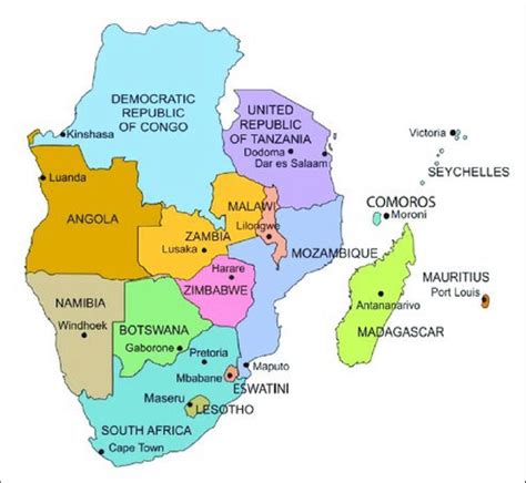 Map of the SADC countries (Konstantinus et al., 2019) | Download ...